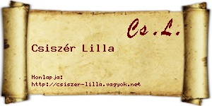 Csiszér Lilla névjegykártya